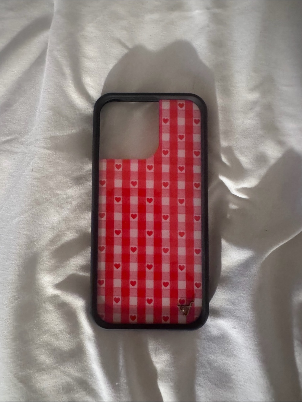 Wildflowers Red Gingham Heart Phone Case